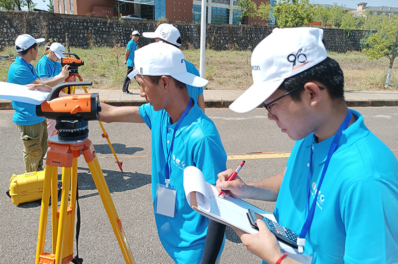 江南官方注册2023年度校园技能大赛水准测量单项比赛现场